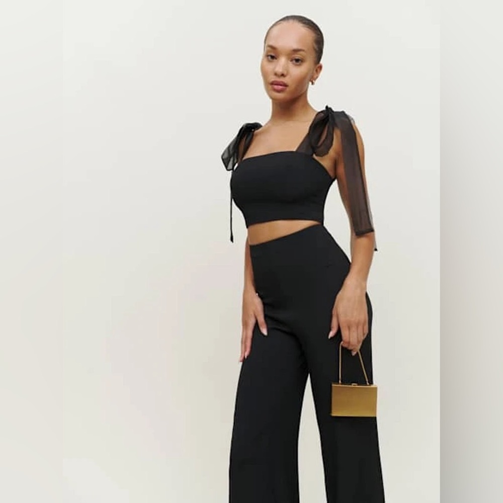 Reformation Black Two-Piece Abby Jumpsuit NWT